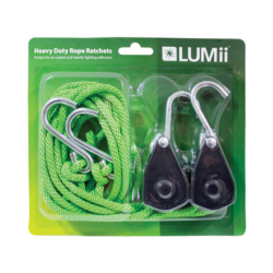LUMii Rope Ratchet – justerbart oppheng 65 kg per tau – pakke med 2 stk