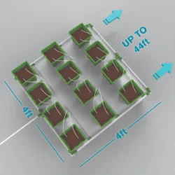 12 Planter Micro Drip Vanningssett - m/ 11 l Høye Potter