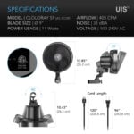 CLOUDRAY S9 – 230 mm klipsvifte med EC-motor, 10 vindmoduser og auto-oscillasjon - Bilde 7