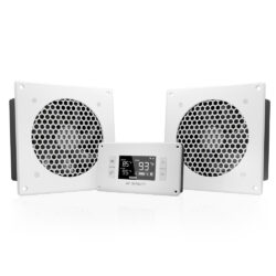 AC Infinity AIRPLATE T8 Hvit skapvifte med temperaturstyring sett forfra