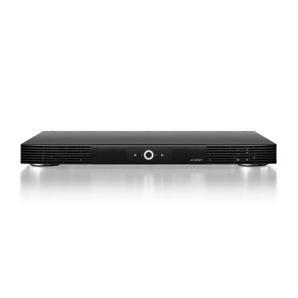 AC Infinity AIRCOM S10 kjølevifte AC Infinity AIRCOM S10 kjølevifte for AV-utstyr med fremre uttak sett forfra
