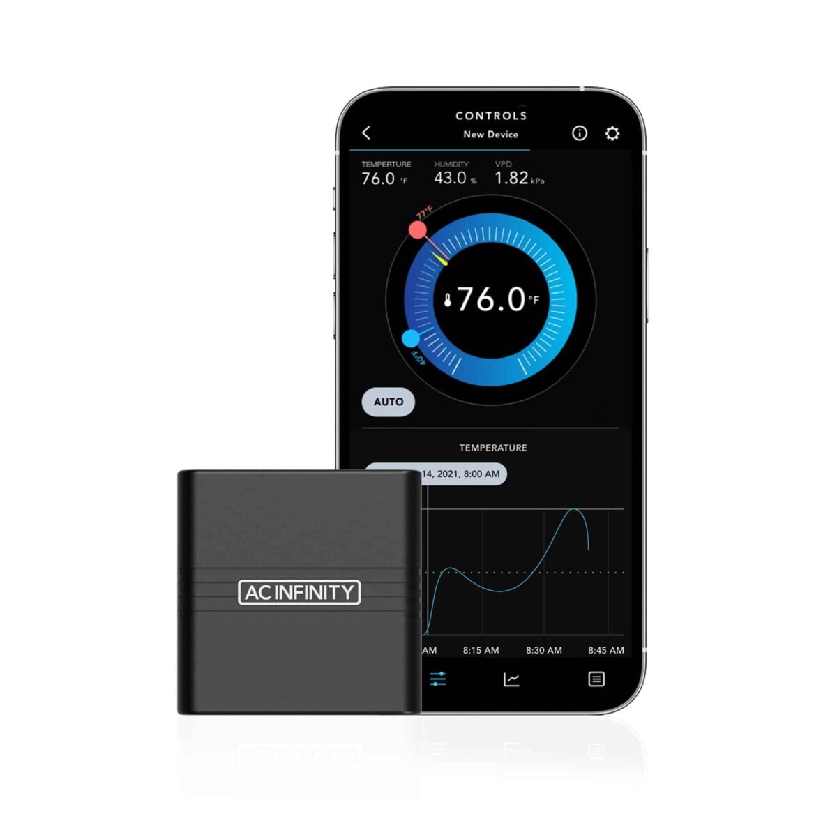 Dyrkeland AC Infinity Cloudcom A2, Smart Mini Thermo Hygrometer m/ Integrert Sensor