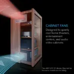 AC Infinity AIRPLATE S3 skapvifte montert i AV-skap