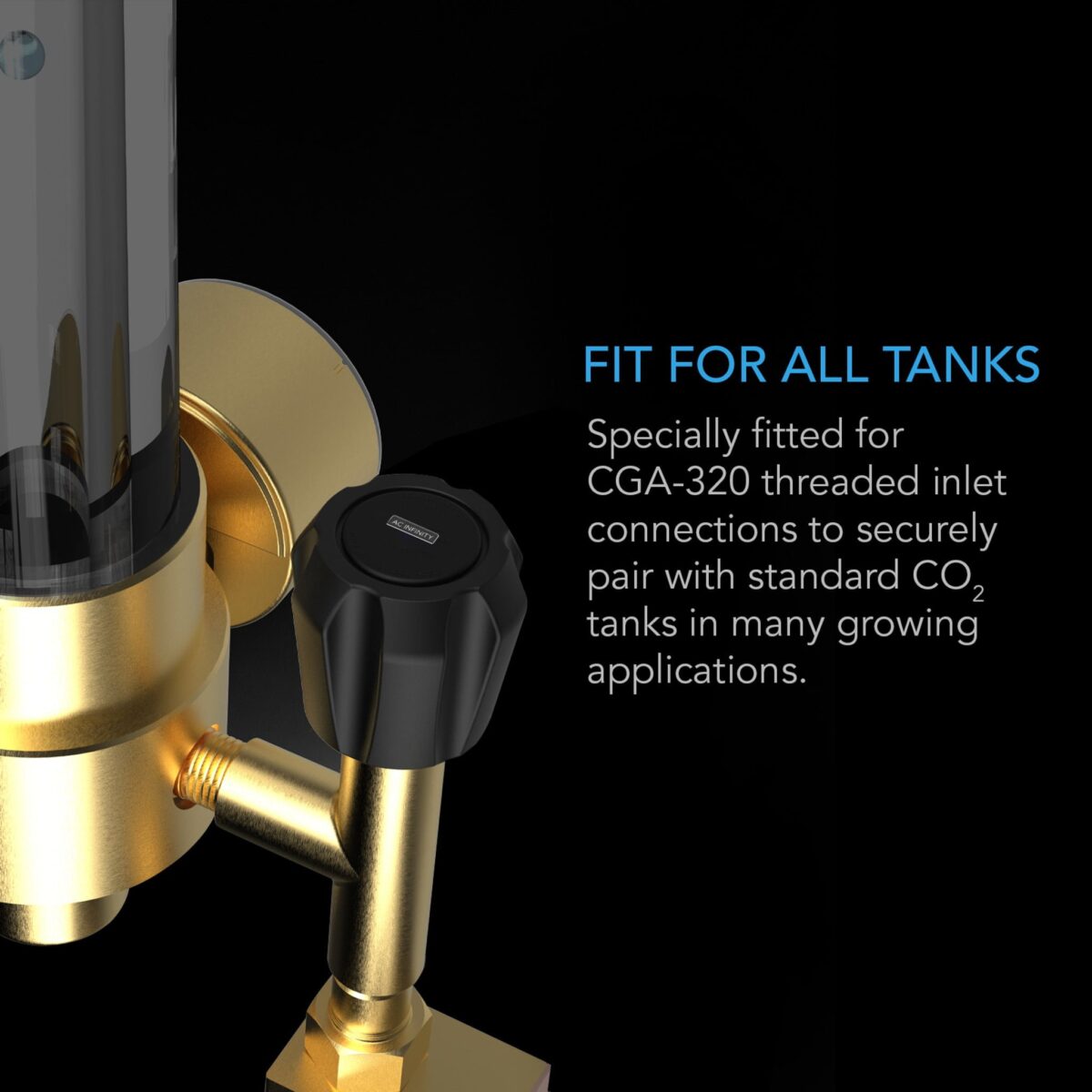 Dyrkeland AC Infinity CO2-regulator med Karbondioksidmonitor, Magnetventil og Gassstrømmåler