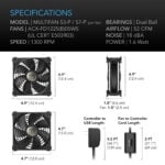 Multifan S3-P, Stillegående AC-drevet USB-vifter, 120 mm - Bilde 6