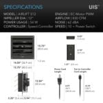 Airlift S12, Veggmontert Avtrekksvifte 300 mm, med Hastighetskontroller - Bilde 6