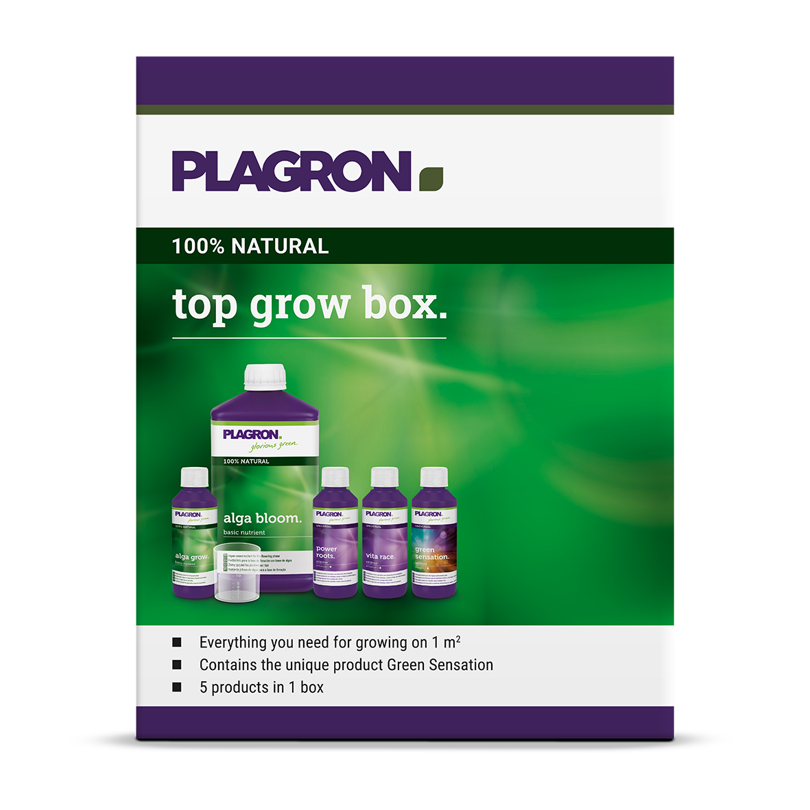 Plagron Top Grow Box 100% Natural – Komplett Næringskit for 1 m²