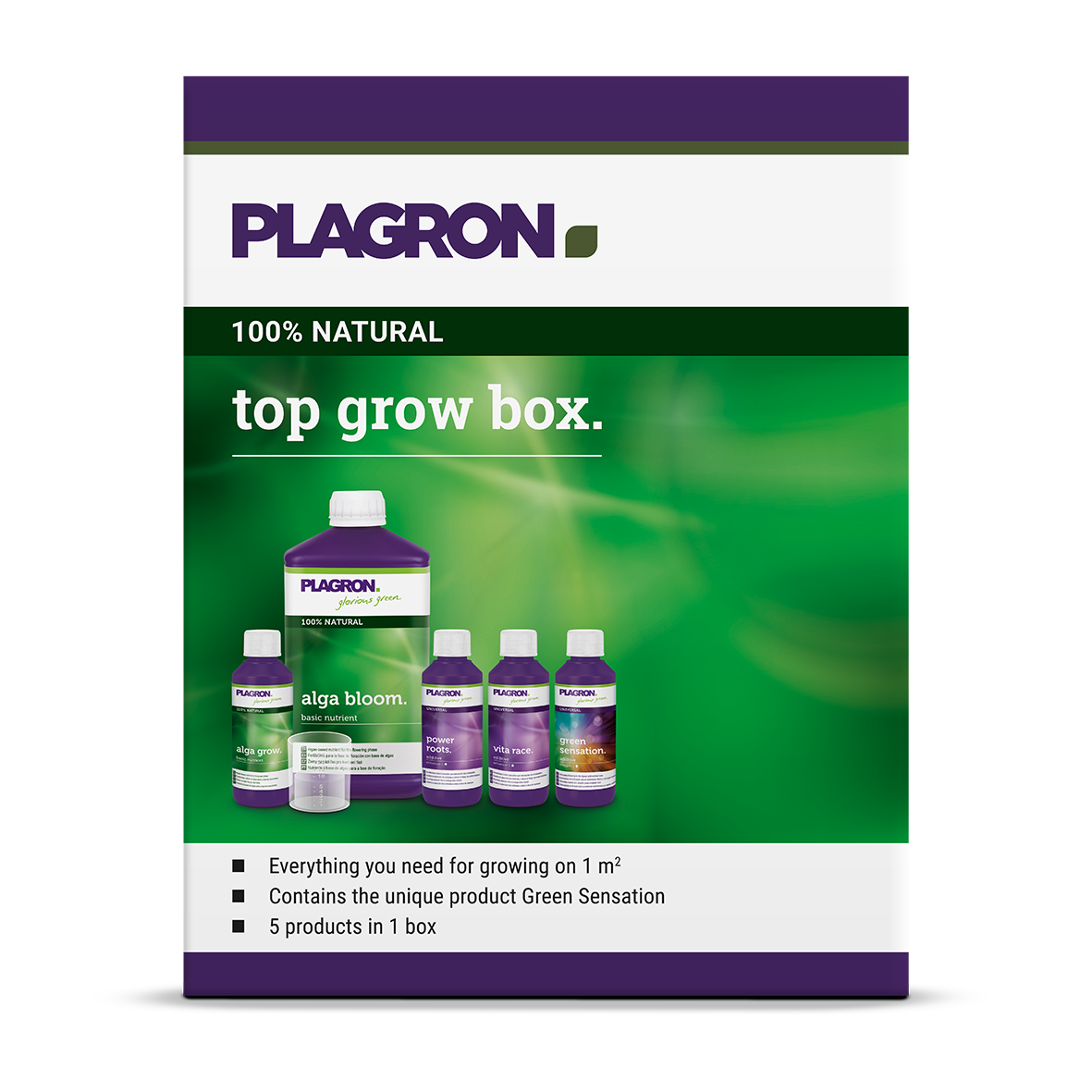 Plagron Top Grow Box 100% Natural – Komplett Næringskit for 1 m²