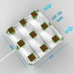 9 Planter Micro Drip Vanningssett - m/ 3,8 l Høye Potter